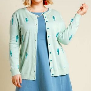 ModCloth Zest Believe It Cactus Cardigan Sweater